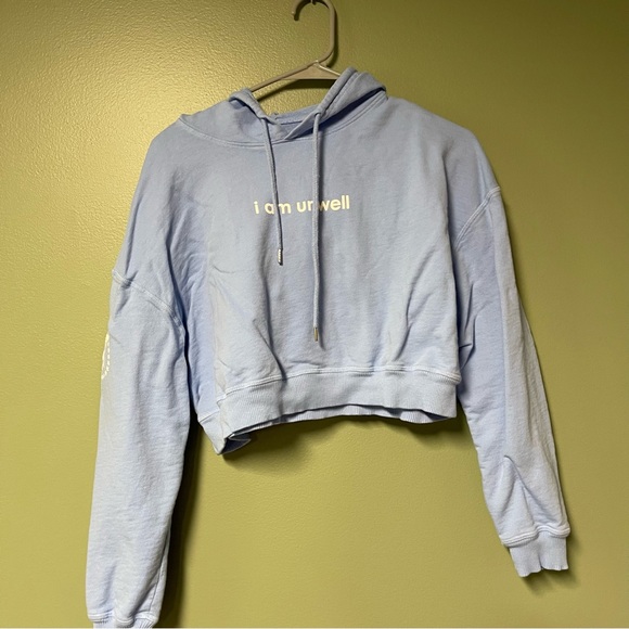 Tops - I am Unwell Cropped Hoodie